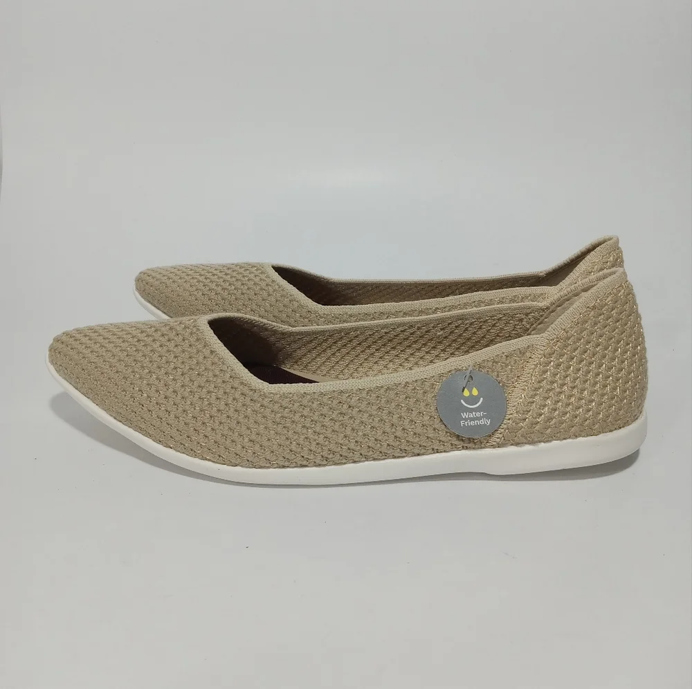 COLE HAAN Women's Springfeel Stitchlte Ballet Flats Skimmer Shoe Beige Size 5.5